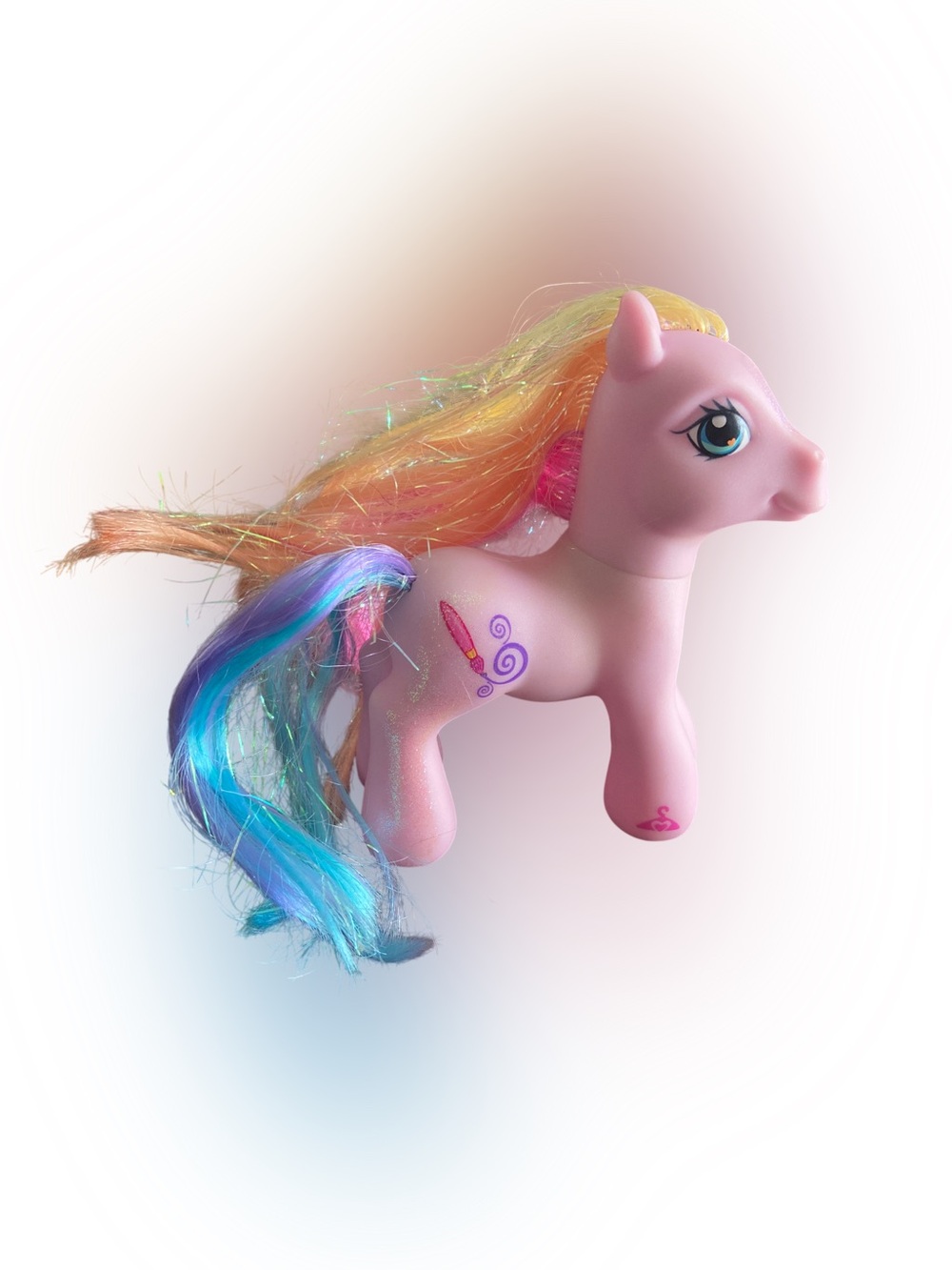 Vintage My Little Pony G3 Toola-Roola 2007 Dress-Up Pink Earth Pony Tinsel Hair